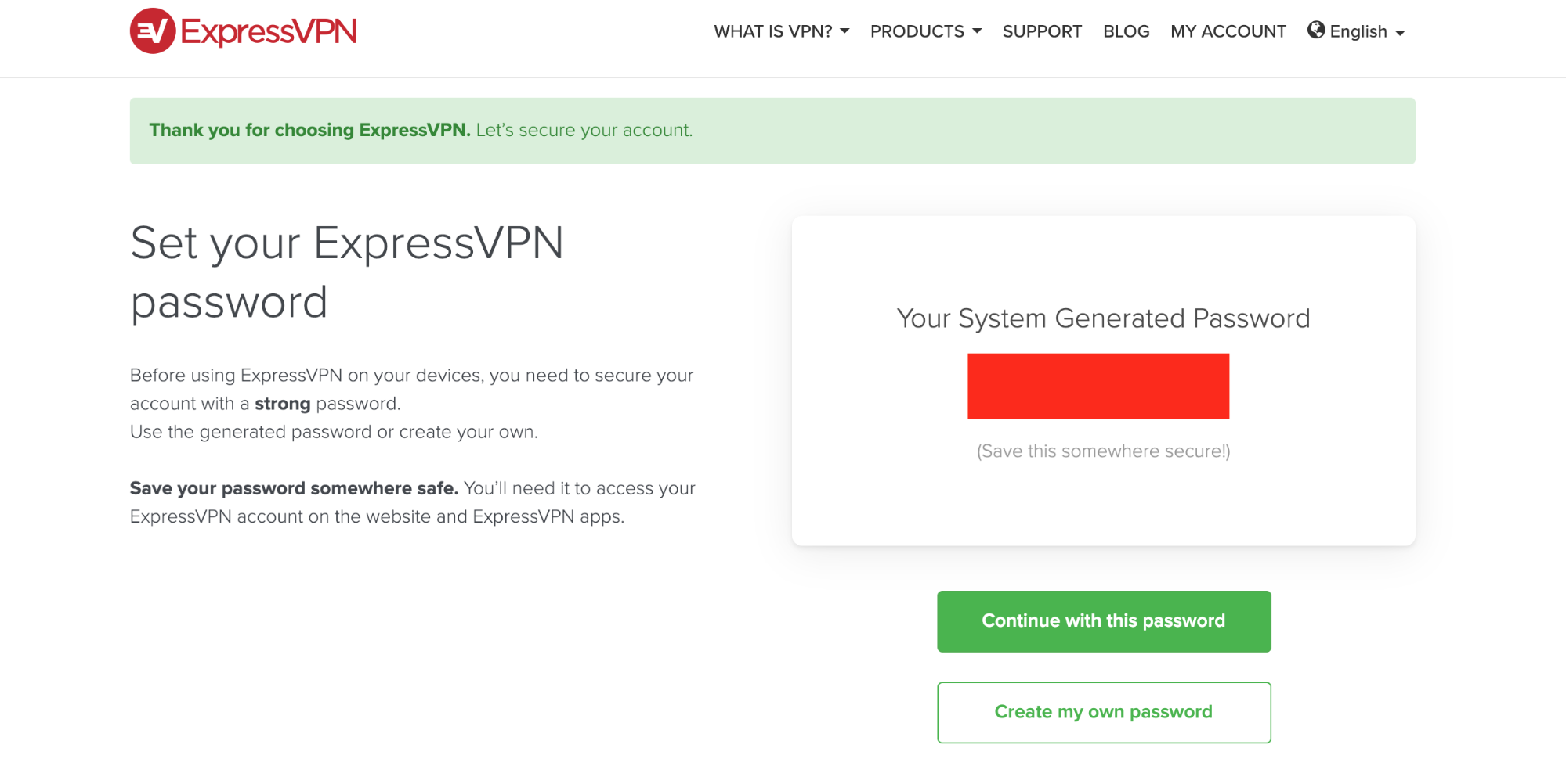 ExpressVPN Set Password