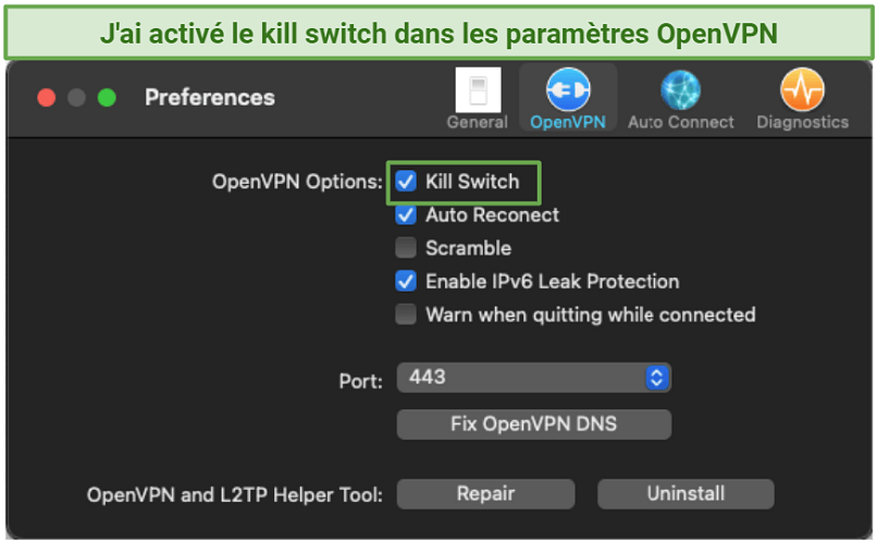 Graphic showing IPVanish and kill switch