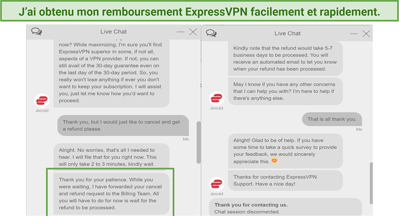 Screenshot of ExpressVPNs refund policy