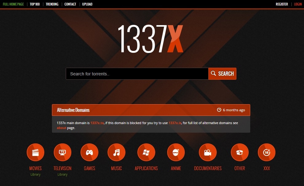 1337X Homepage