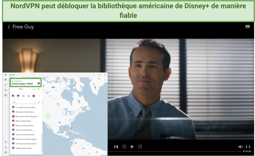 Zrzut ekranu Disney+ odblokowany z Nordvpn