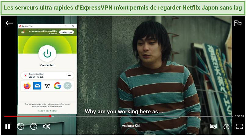 screenshot of Netflix Japan streaming Asakusa Kid with ExpressVPN
