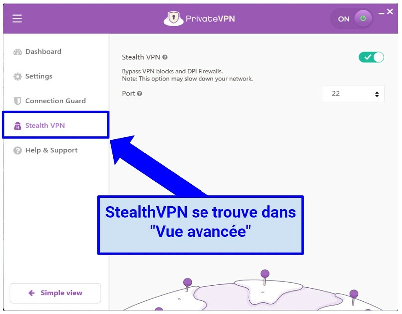 Graphic showing PrivateVPN Stealth Mode