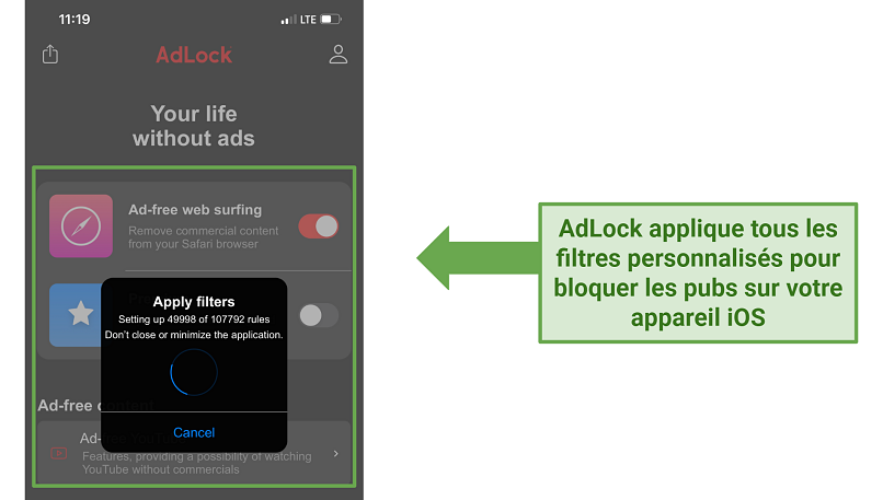 Screenshot of Adblock Plus iOS UI