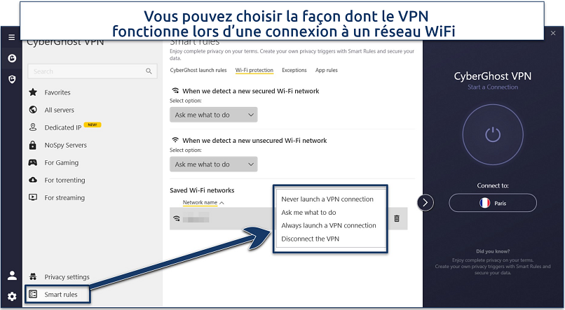 Screenshot showing how to enable Wi-Fi protection