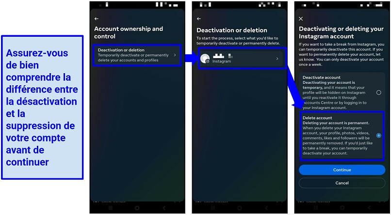 Guide étape par étape sur la façon de supprimer un compte Instagram depuis l’application Android