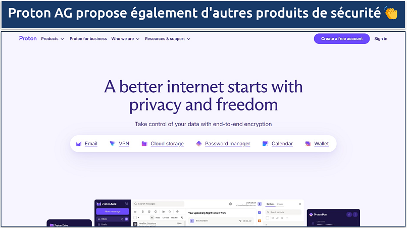 Image showing the landing page of Proton website