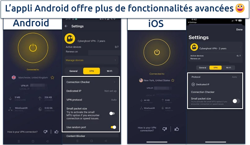 Screenshot of CyberGhost's mobile apps