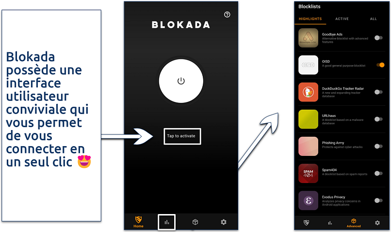 Screenshot of the Blokada
