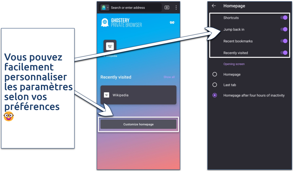 Screenshot of the Ghostery app