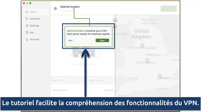 Captures d’écran du tutoriel pour les débutants dans la section IPVanish