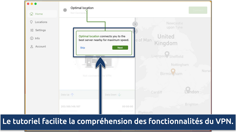 Captures d’écran du tutoriel pour les débutants dans la section IPVanish