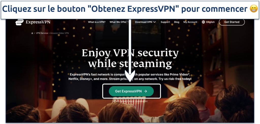 Screenshot of ExpressVPN's landing page