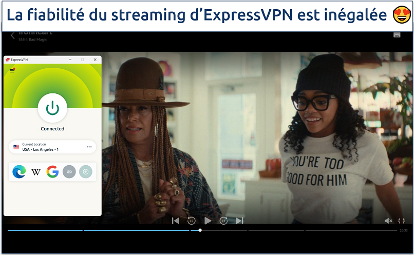 Capture d’écran du streaming Ironheart sur Disney+ en étant connecté au serveur d’ExpressVPN USA - Los Angeles - 1
