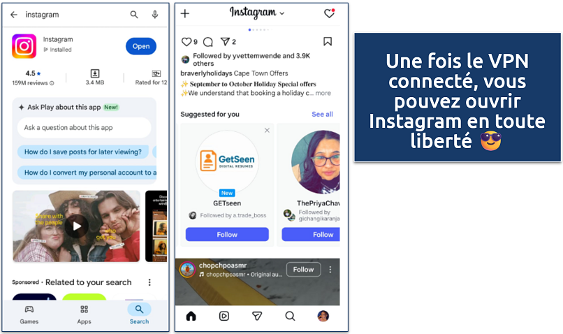 Screenshot showing Instagram app page on the Google Play Store